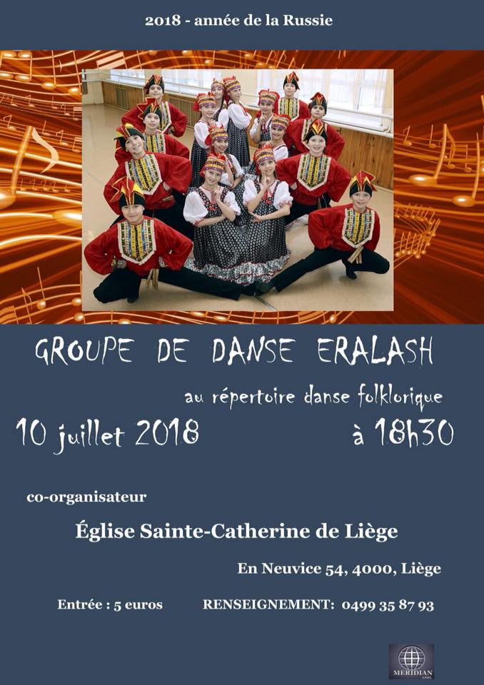 Affiche. Liège. Groupe de danse Elalash, au répertoire danse folklorique. 2018-07-10